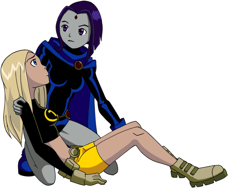 Raven Rescues Terra By Glee-chan - Terra Deviantart (1016x787)