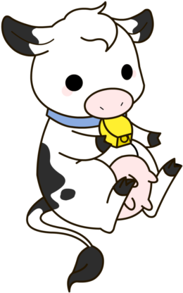 Cow Clipart - Baby Cow Drawing (333x423)