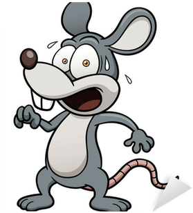 Vector Illustration Of Cartoon Rat Scared Sticker • - Desenho De Rato Correndo (400x400)