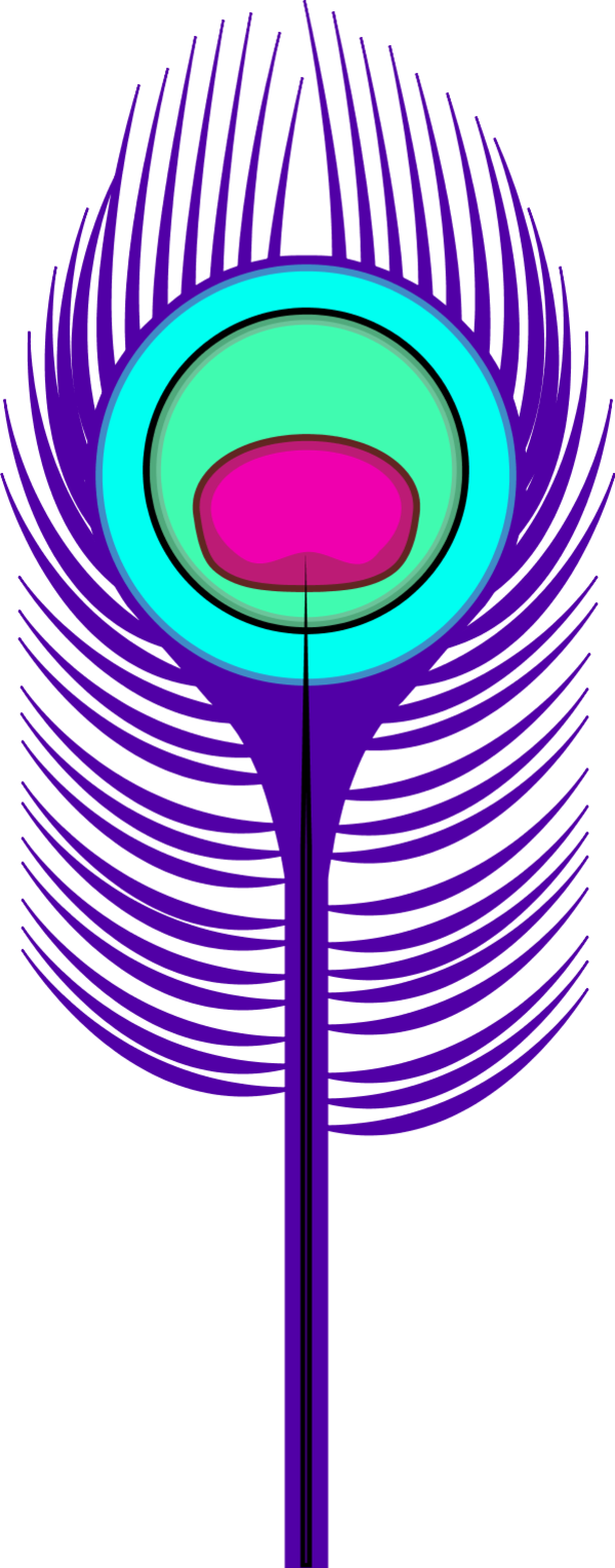 Peacock - Feather - Border - Clipart - Peacock Feather Clip Art (600x1528)