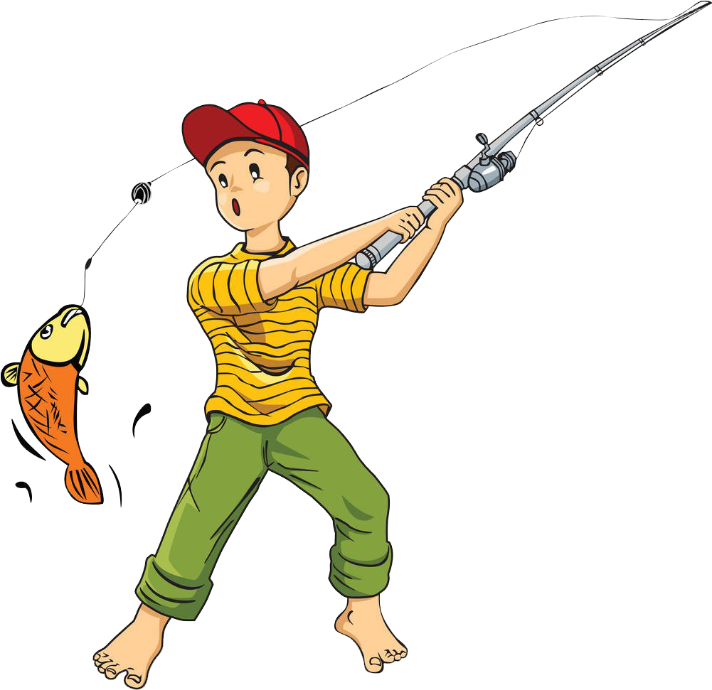 Fishing Rod Cartoon - Catch Cartoons Png (1000x988)