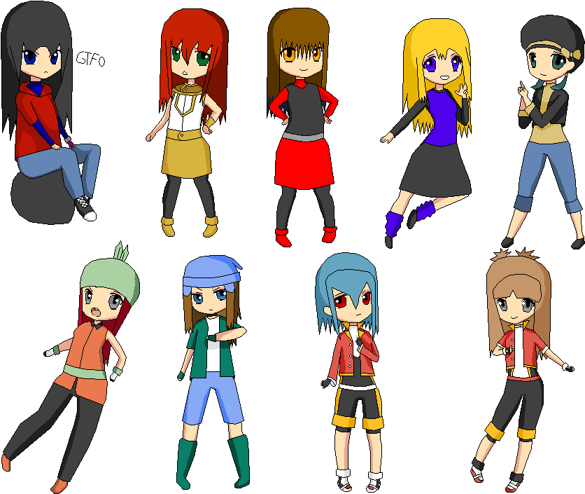By Blue Fairy Girl - Anime Chibi Group Girl (873x780)
