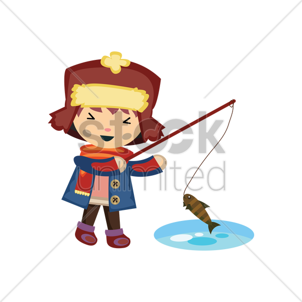Pin Little Girl Fishing Clipart - Fishing (600x600)