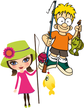 Pin Kids Fishing Clipart - Fishing Kids (360x445)