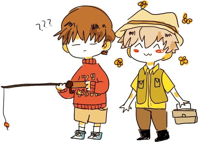 Fishing Clipart Anime Boy - Boys Are Going Fishing Clipart (765x504)