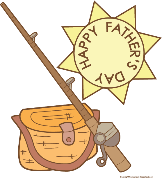 Fishing Clipart Fathers Day - Clip Art Father's Day (557x619)