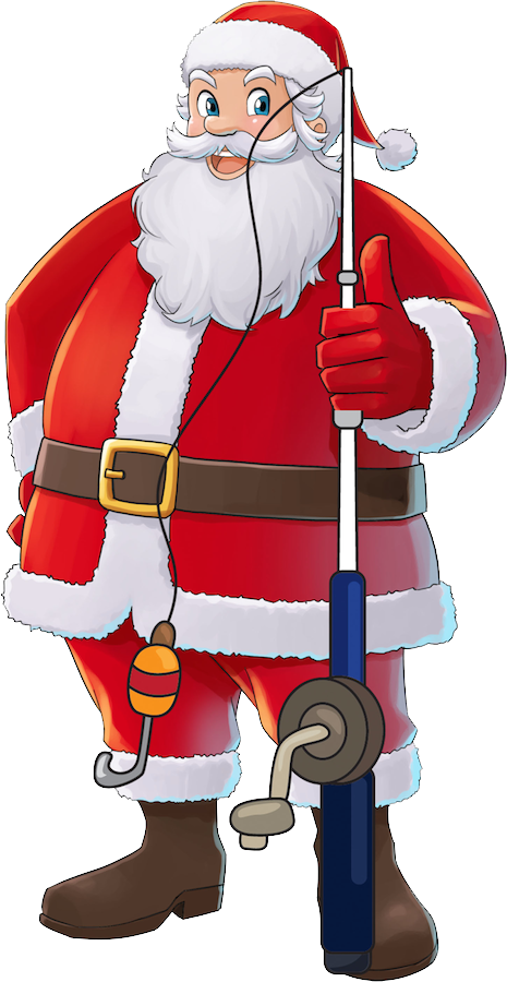 Santa Fishing Clipart (465x900)