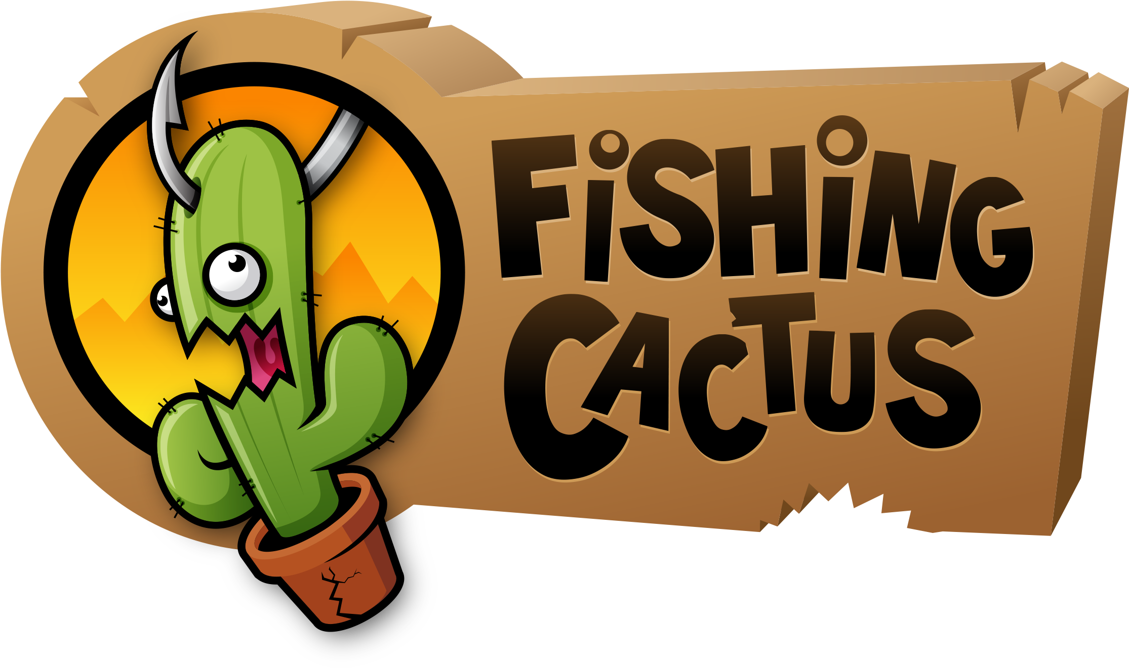 Logo - Fishing Cactus Logo (2229x1337)