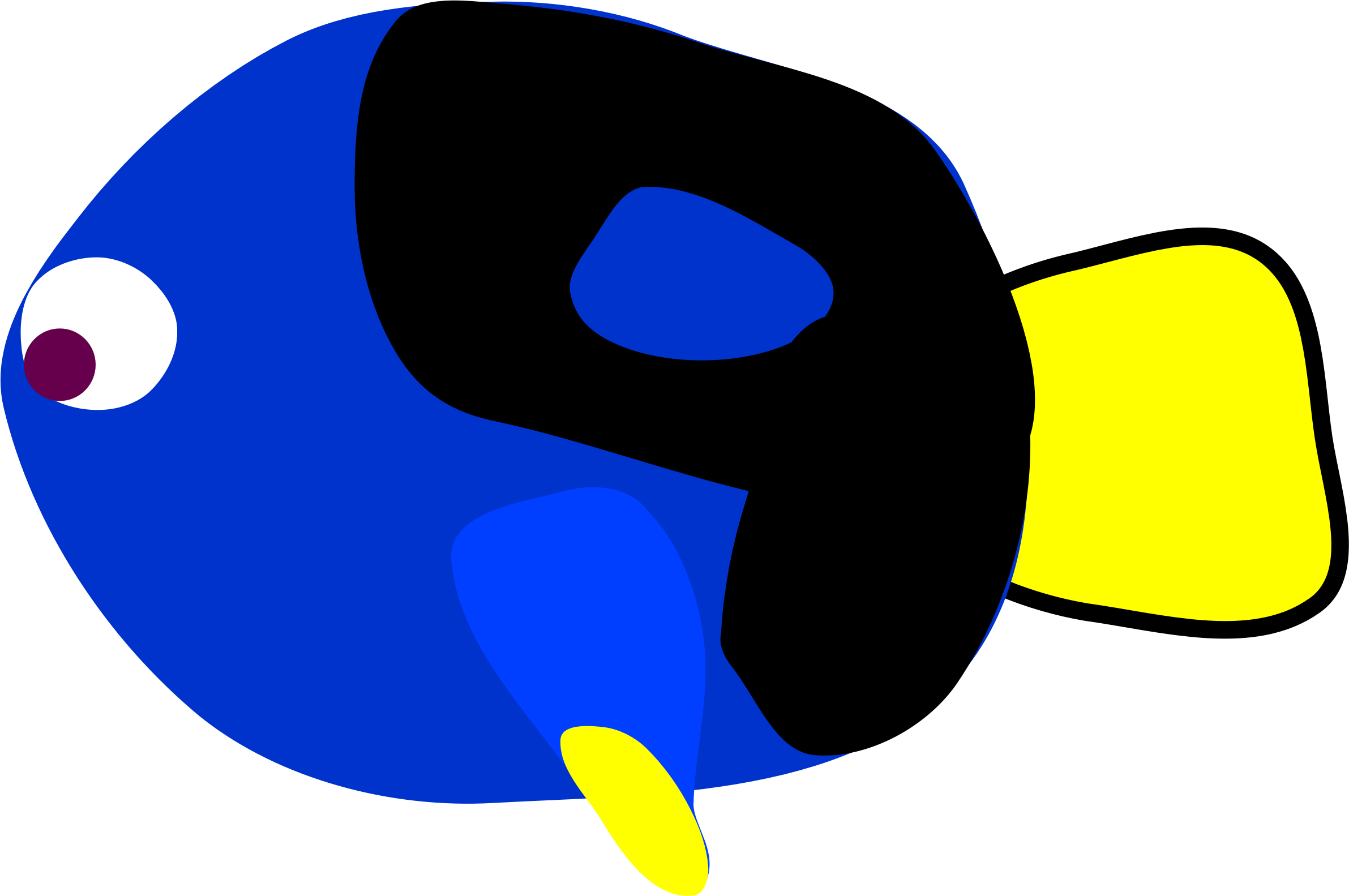 Blue Tang Clip Art (2383x1583)