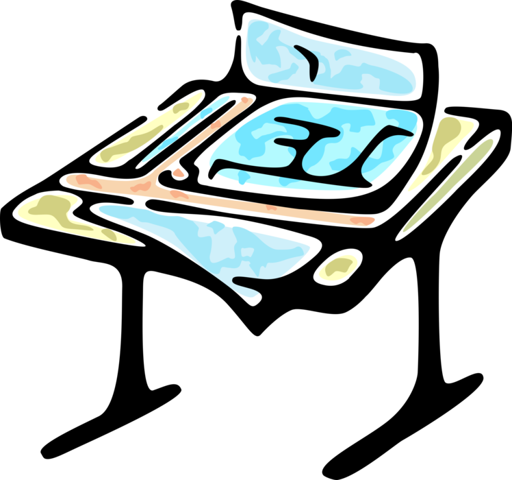 Vector Illustration Of Drafting Table Used By Draftsman - Vector Illustration Of Drafting Table Used By Draftsman (748x700)