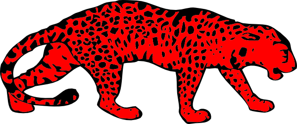 Red Cheetah Clipart (600x250)
