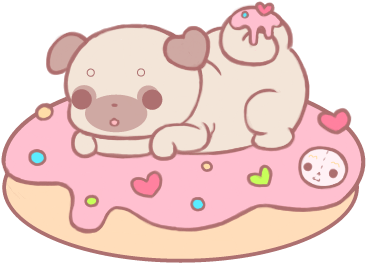 Pug By Angelofrnr On Deviantart - Pug In A Donut (480x304)