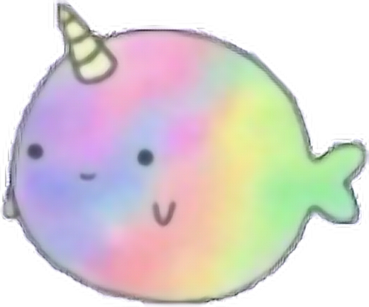 Omfg Unicorn Fish Fat Puffy Rainbow Overlay Sticker - Rainbow Fat Unicorns (520x432)