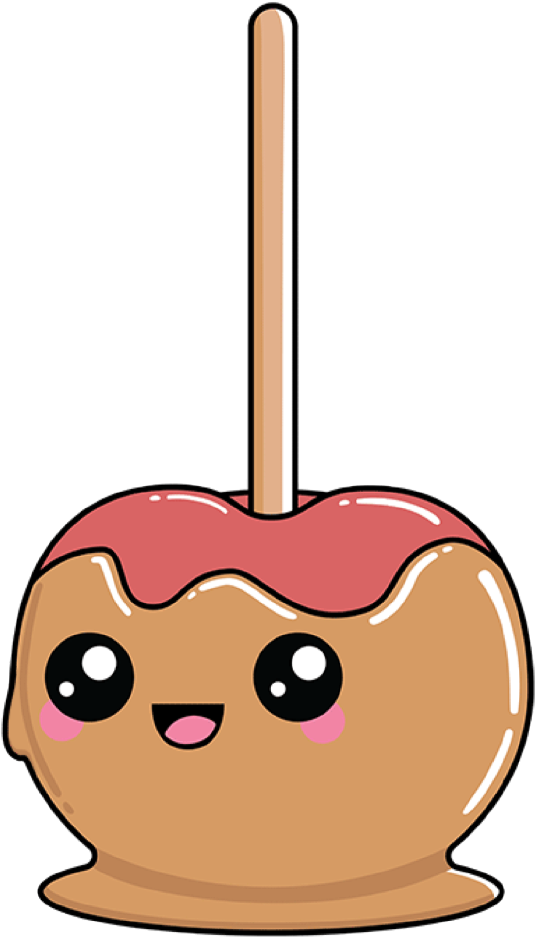 Cute Kawaii Apple Caramel Stick Red Fruit Sweet Food - Cute Kawaii Gif Food (1242x2208)