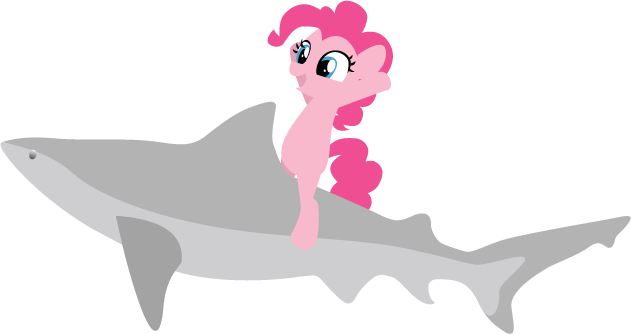 Shark Pinkie Pie Land Shark Pink Fish Mammal Vertebrate - Cartoon (631x334)