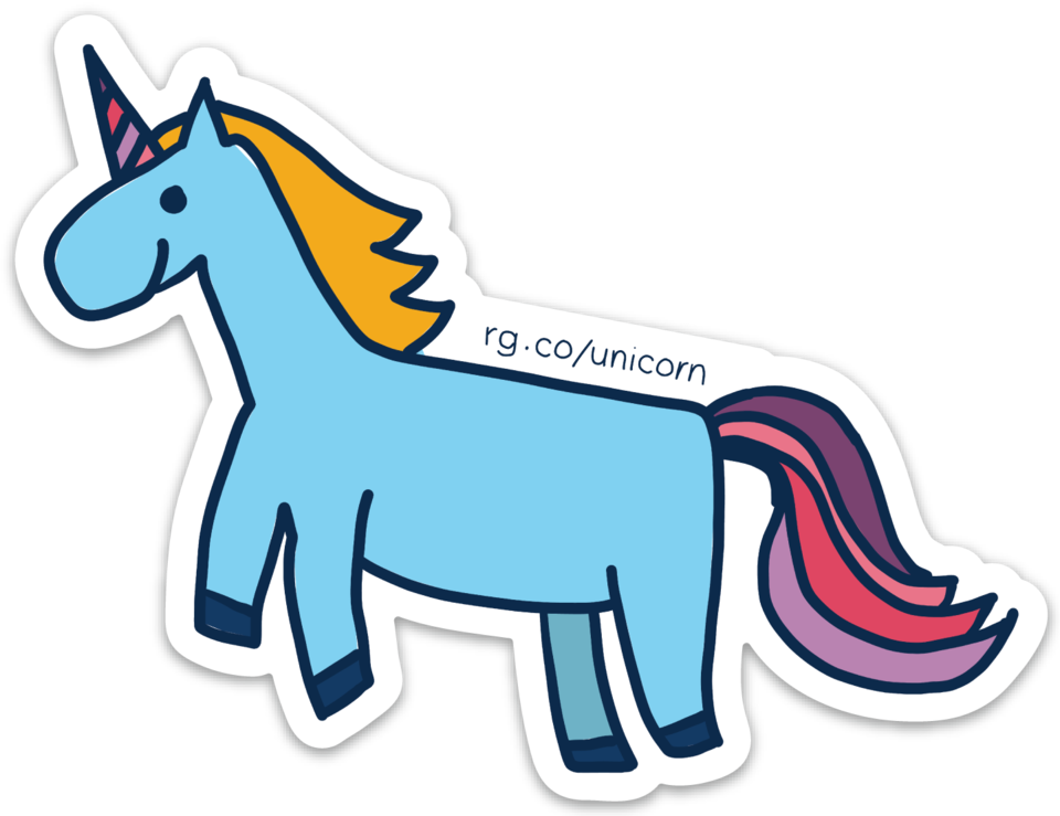 Blue Unicorn Laptop Sticker - Blue Unicorn Laptop Sticker (960x739)