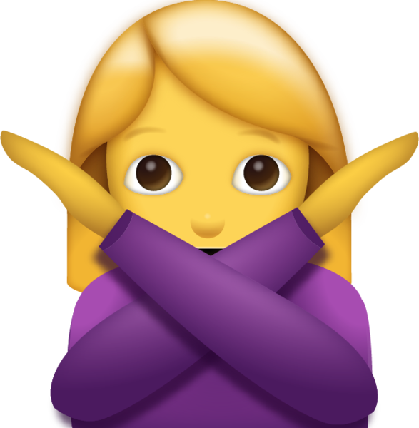 Girl Crossing Arms Emoji (587x600)