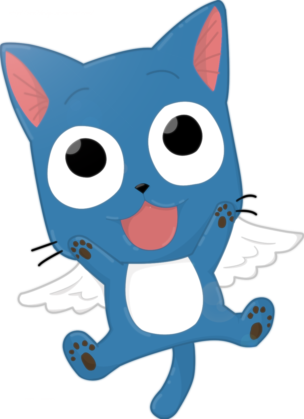 Happy Was Happy To Find Natsu And Lucy - Fairy Tail Happy Kawaii (1057x1454)