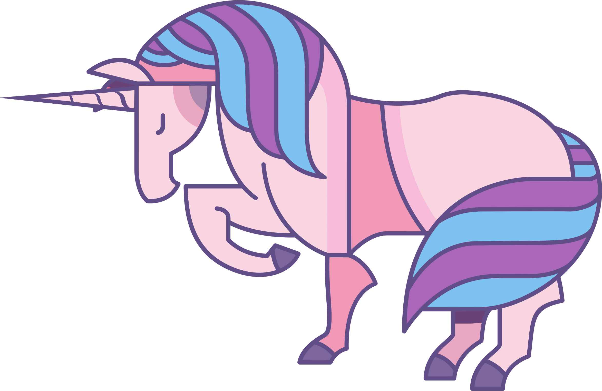 Tail Clipart Unicorn - ! 5'x7'area Rug (2346x1524)