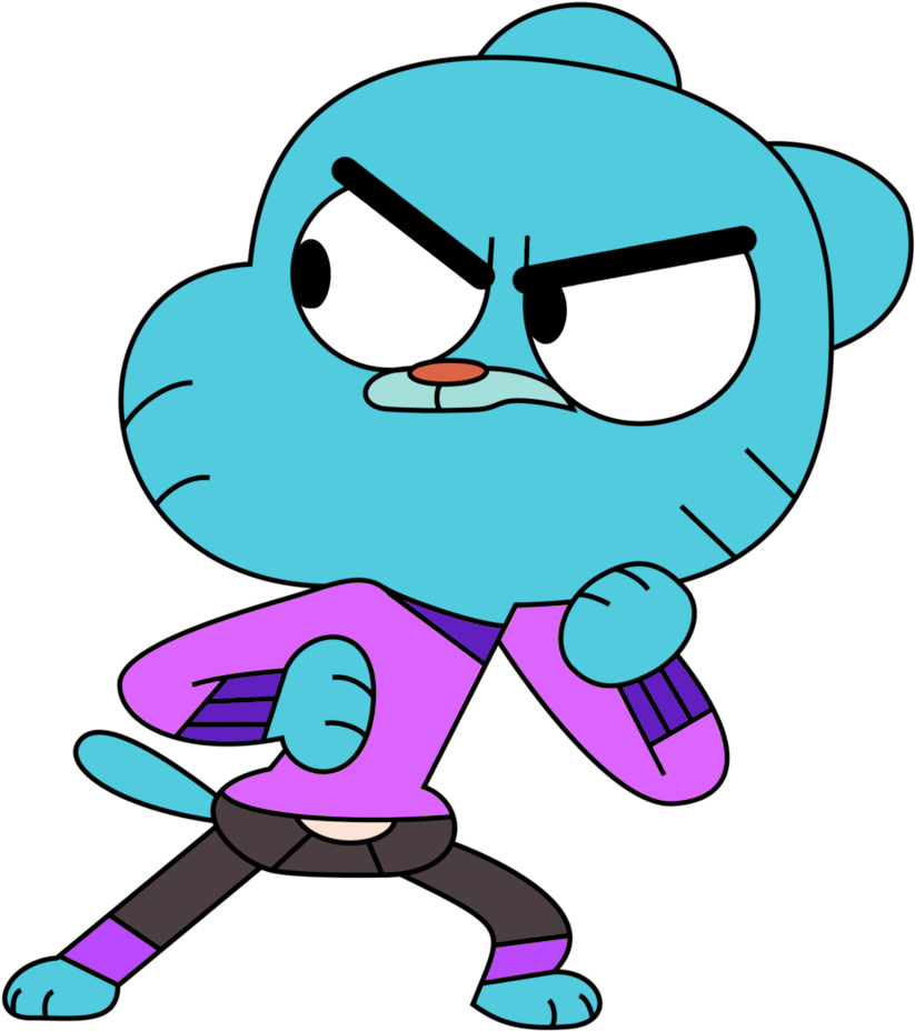 Mutated Talking Fish, Respectively - Gumball Fighting Png (836x955)