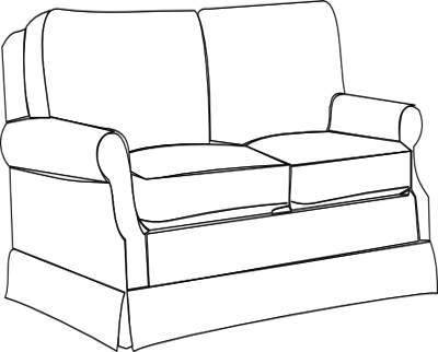 Sofa Clip Art Bw At Vector Online - Couch Clipart Colouring Pages Transparent (400x322)