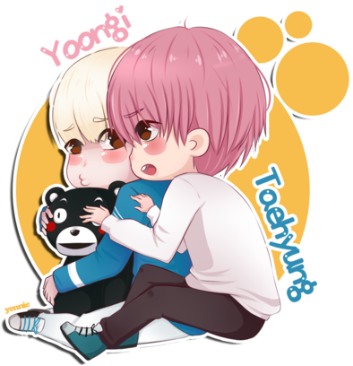Taegi Kumamon By Yennietea - Bts Anime V And Suga (400x421)