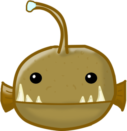 Anglerfish Clipart Cute - Angler Fish Drawing Cute (427x431)