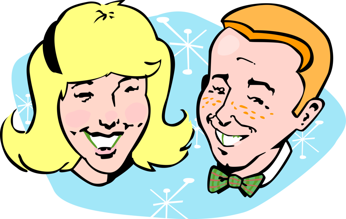 Vector Illustration Of Teens At The High School Prom - Vector Illustration Of Teens At The High School Prom (1104x700)
