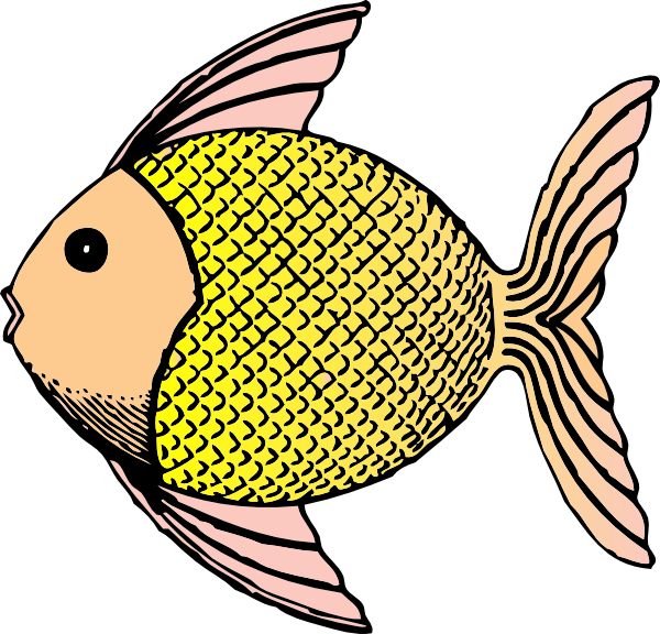 Tropical Fish With Scales Clip Art At Clker - Tropical Fish Shower Curtain (600x576)