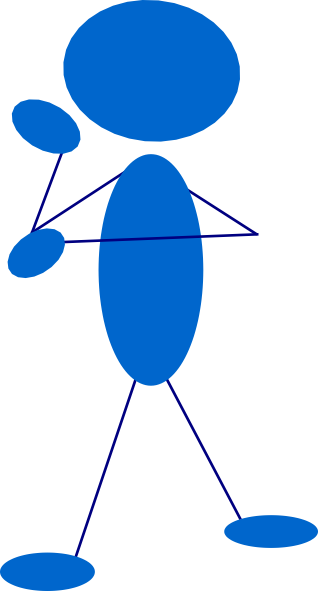 Thinking Blue Stick Man Clip Art Free Vector - Stick Man Thinking (318x591)
