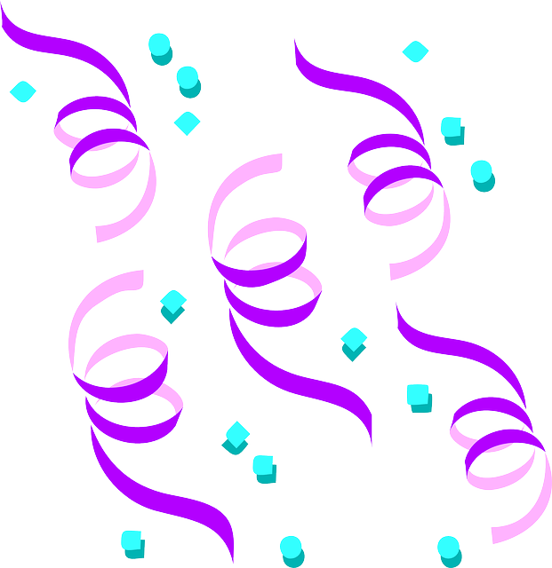 Decorative, Fun, Ribbons, Swirls, Tapes, Swirl - Confetti Clip Art (621x640)