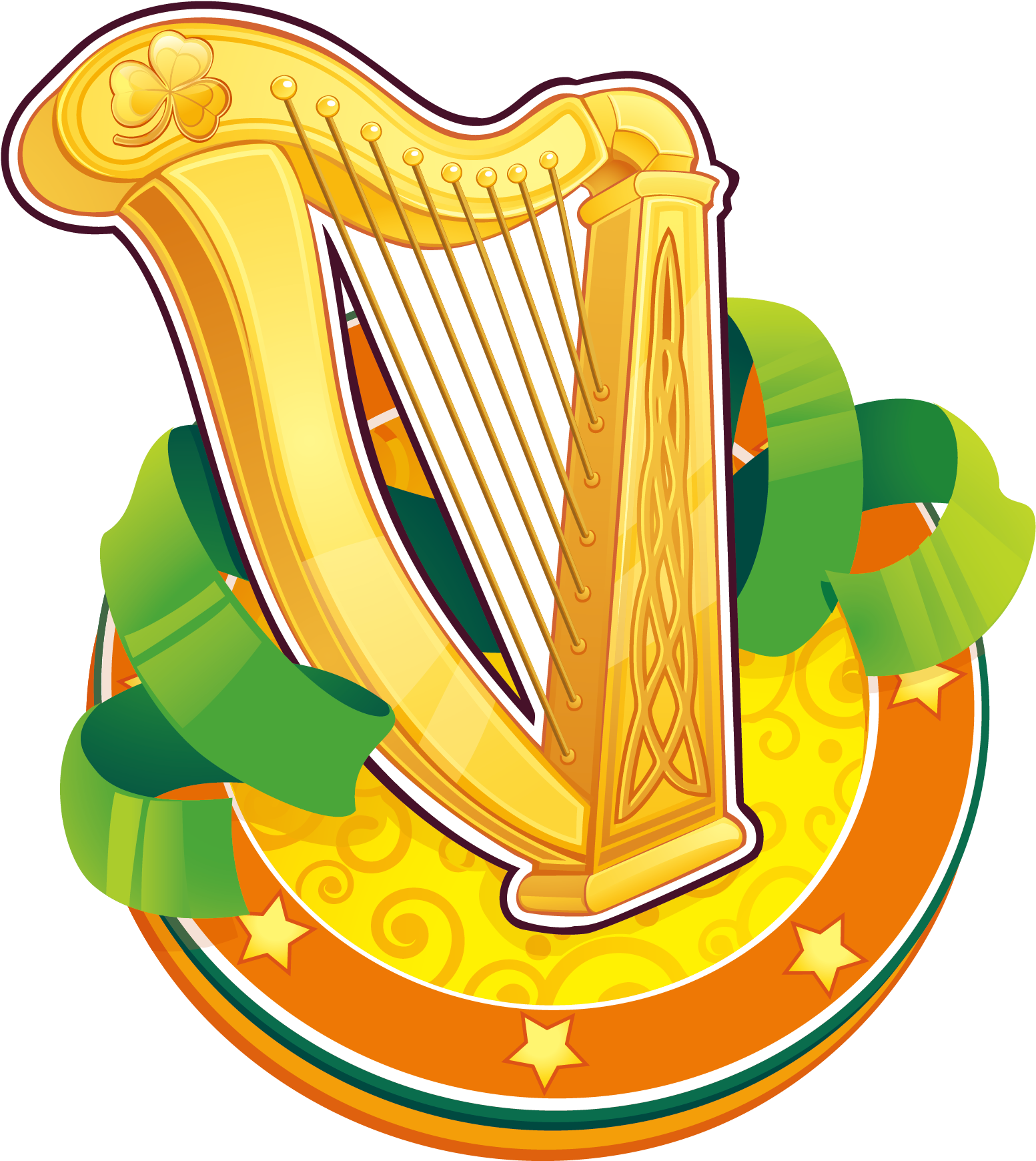 Ireland Saint Patricks Day Celtic Harp Symbol - Ireland Saint Patricks Day Celtic Harp Symbol (2083x2083)