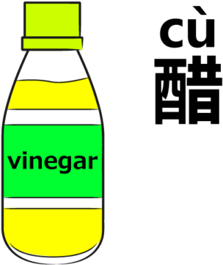 中国語単語「醋 /酢、vinegar」イラスト - Vinegar (400x400)