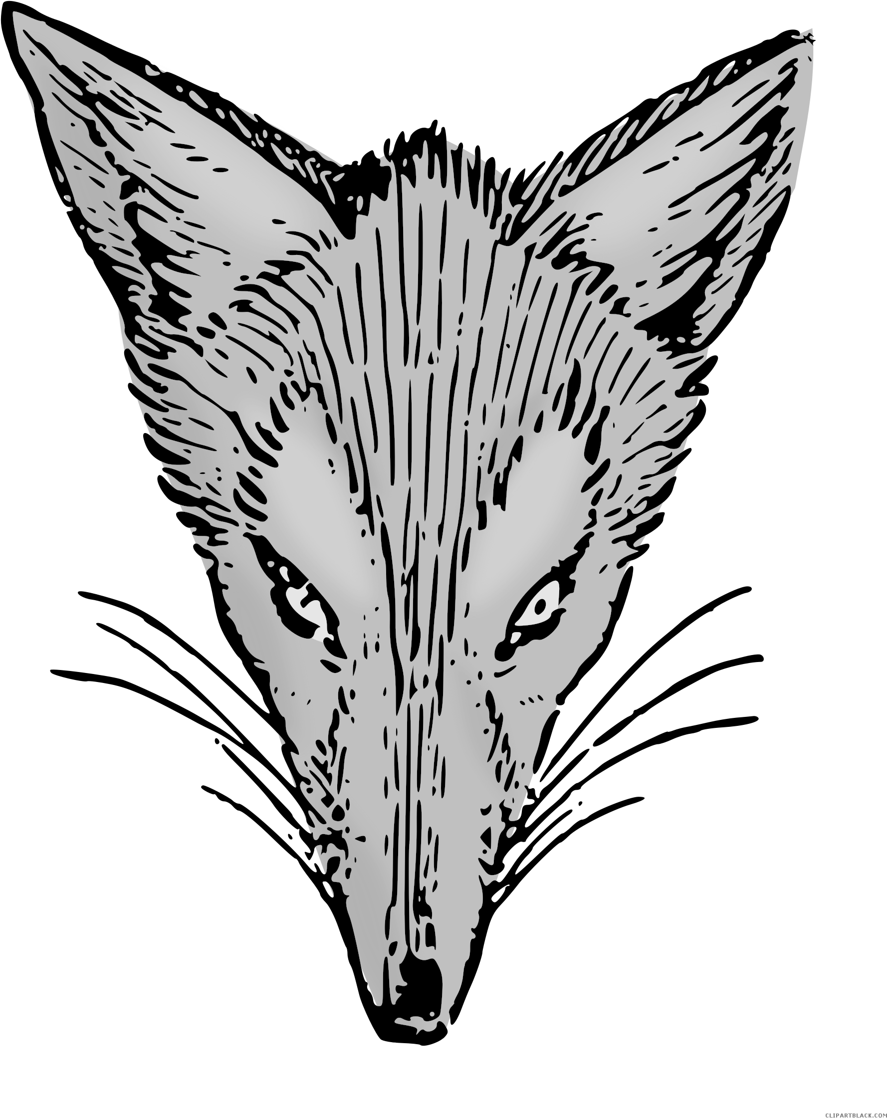 Fox Face Animal Free Black White Clipart Images Clipartblack - Oh- Für Fuchs-grund Zweifarbige Tasse (1939x2400)