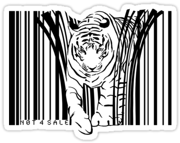 Tiger Bar Code - Bar Code With Animals (375x360)
