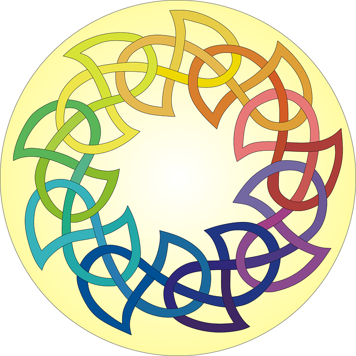 March 16, 2016 A Pilgrimage To St - Rainbow Celtic Knot Trucker Hat, Adult Unisex, White (720x720)