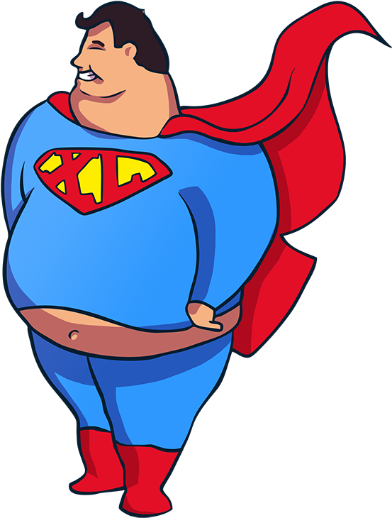Superman - Fat Superhero Png (750x945)