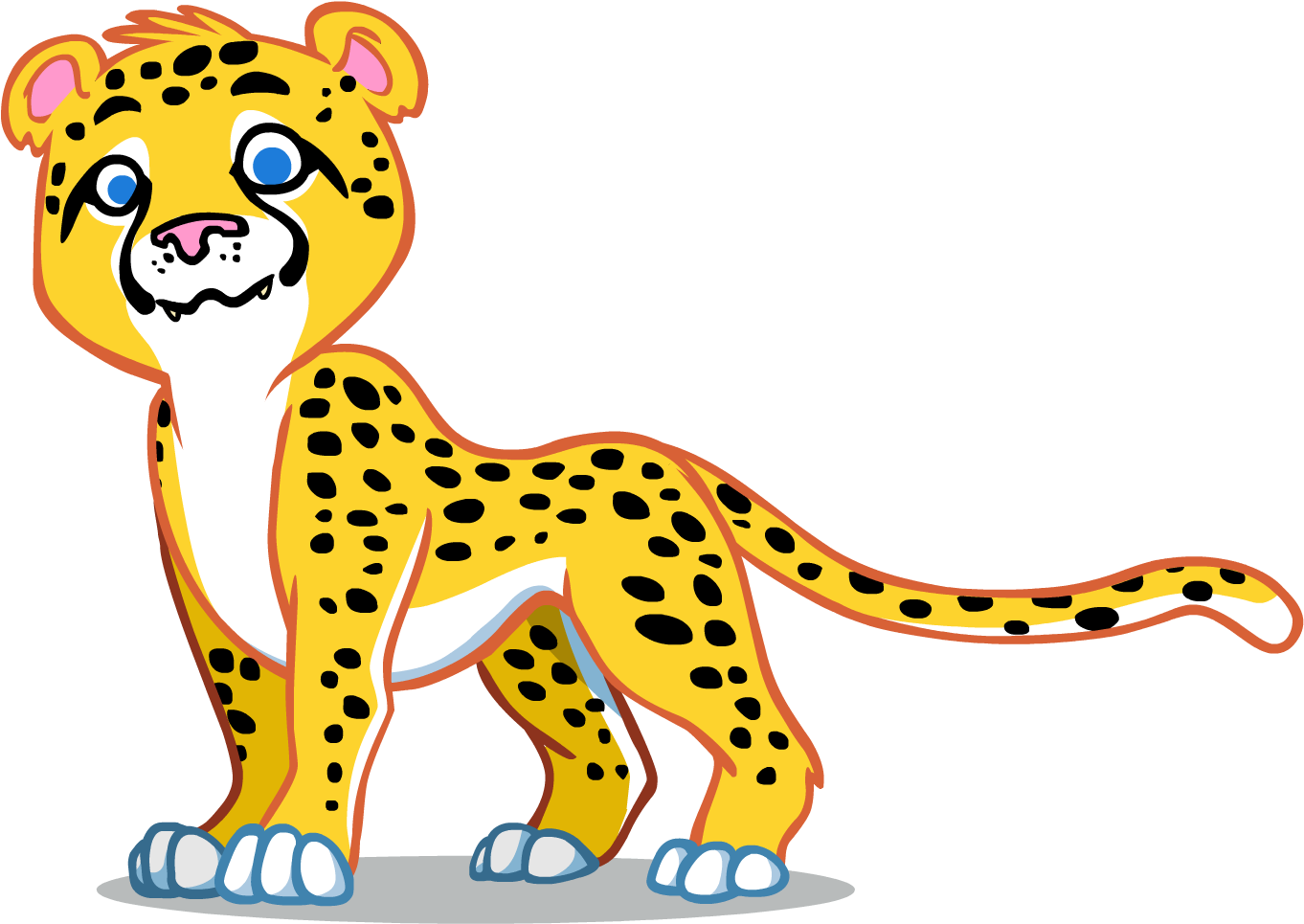 Printable Animal Stickers With Lion Hippo Zebra Rhino - Chita Cartoon Images Png (1600x1200)