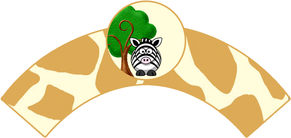 Kit Digital De Aniversário Tema "safari" Para Imprimir - Cartoon Zebra Ornament (oval) (650x300)