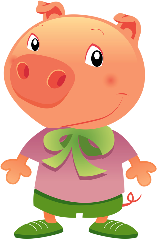 Os Três Porquinhos - Забавные Животные Вектор (586x800)