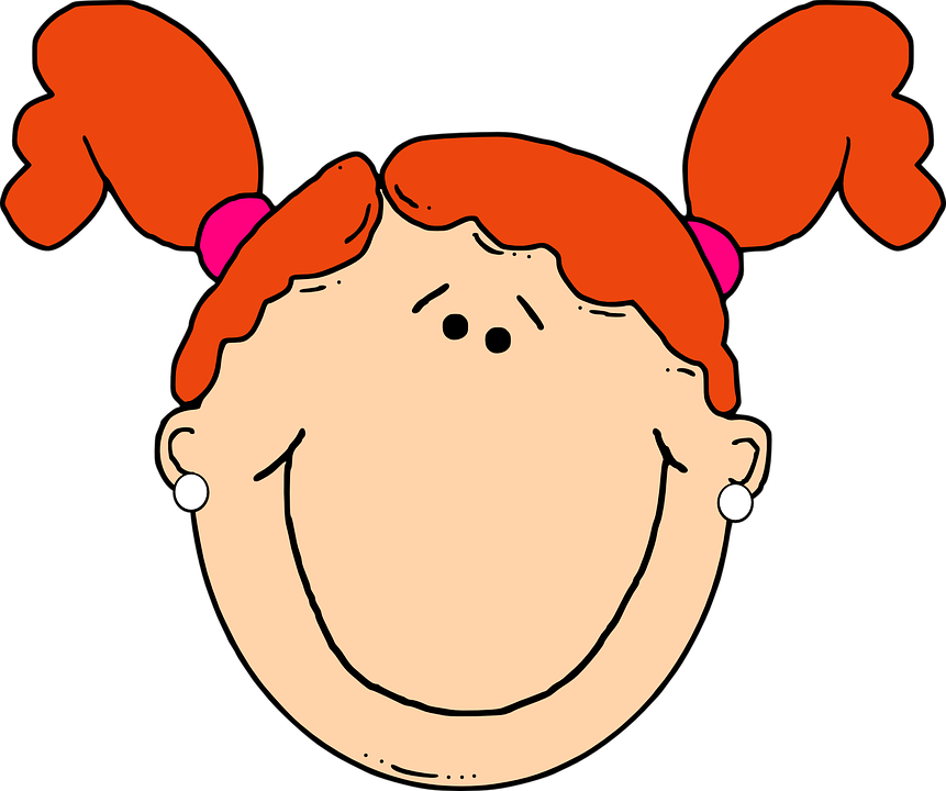 Smiling Red Head Girl Clip Art At Clker - Red Headed Girl Cartoon (861x720)