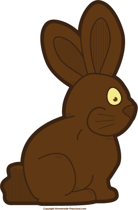 Rabbit Clipart Chocolate Bunny - Chocolate Easter Bunny Clipart (470x717)