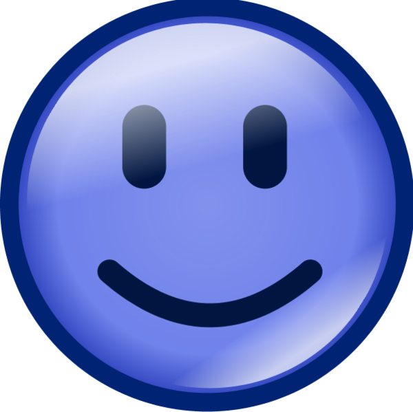 Smiley Face Vector Clip Art - Smiley Face Color Blue (600x599)