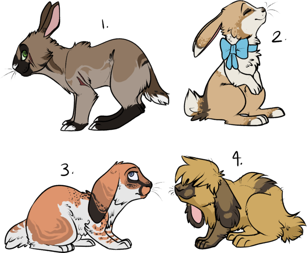 Rabbit Adoptables Set 1 - Rabbit Adoptables Deviantart (986x811)