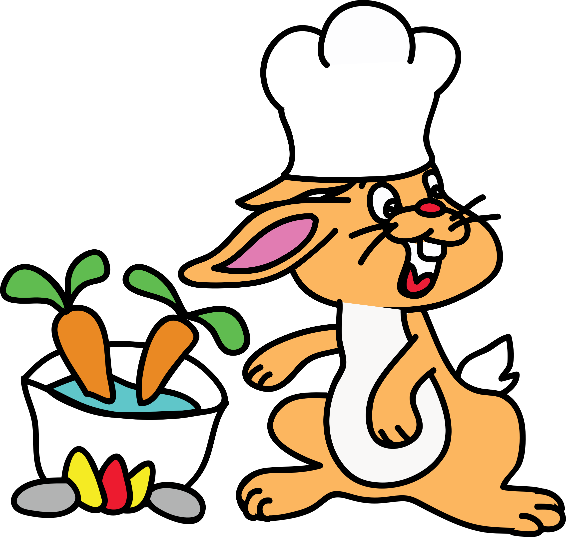 Rabbit - Cartoon Rabbit Cooking (2265x2149)