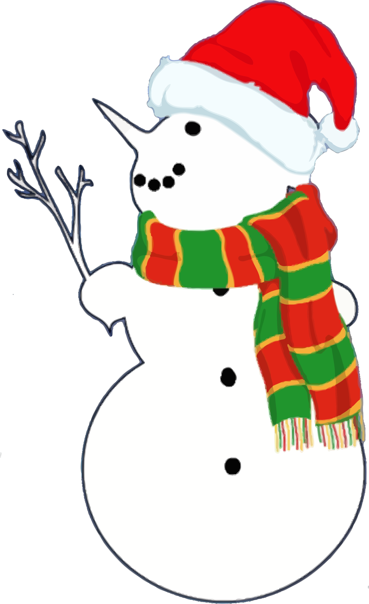 Snow Man With Branch - Snowman (1429x2336)
