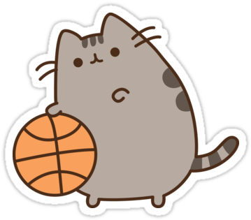 "pusheen Basket" Stickers By Reun - Pusheen The Cat (375x360)