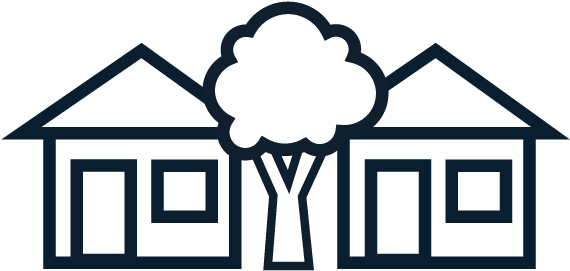 Two Houses With A Tree In The Middle - House (1150x571)