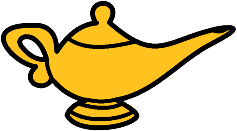 Genie Lamp Clipart Oil Lamp - Oil Lamp Genie Png (761x422)