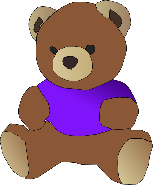 Violet Clipart Teddy Bear - Teddy Bear Clip Art (492x595)